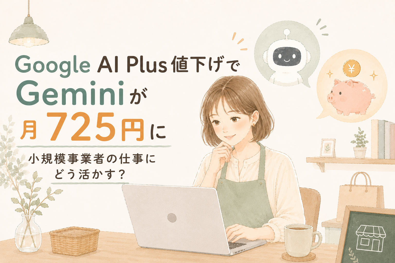あなたが現在見ているのは Google AI Plus値下げでGeminiが月725円に｜小規模事業者の仕事にどう活かす？