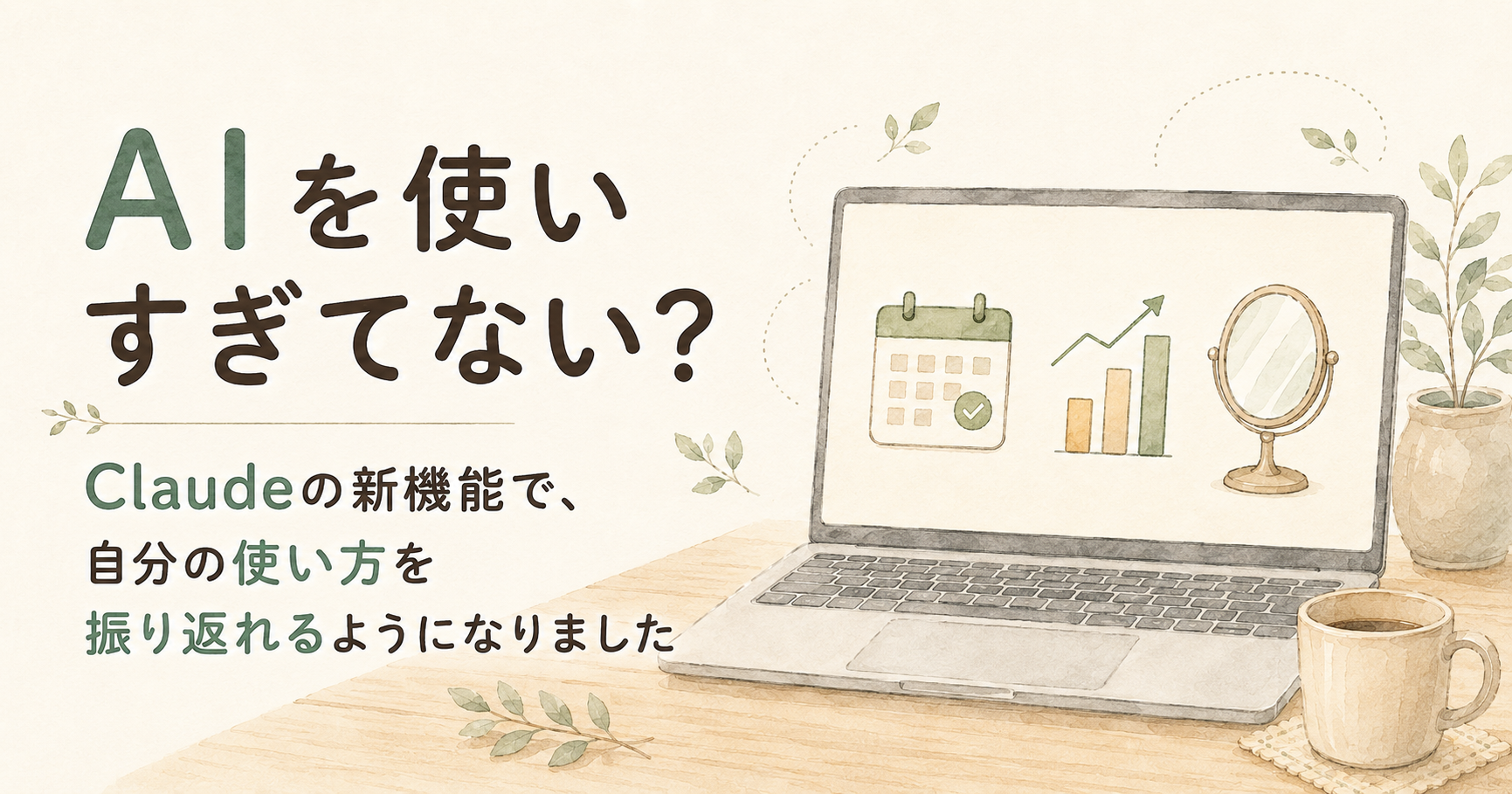 あなたが現在見ているのは 「AIを使いすぎてない？」Claudeの新機能で、自分の使い方を振り返れるようになりました