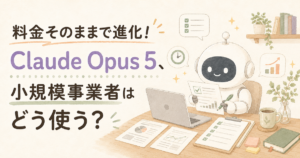 投稿についてもっと詳しく 料金そのままで進化！Claude Opus 5、小規模事業者はどう使う？