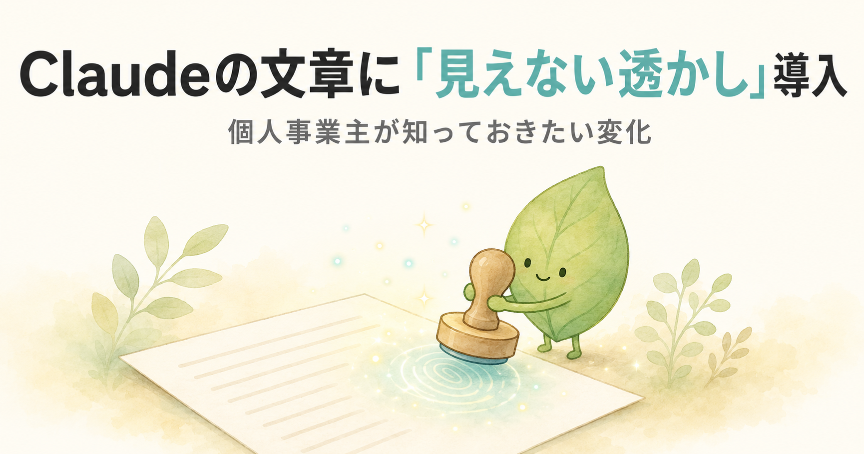 あなたが現在見ているのは Claudeの文章に「見えない透かし」導入｜個人事業主が知っておきたい変化