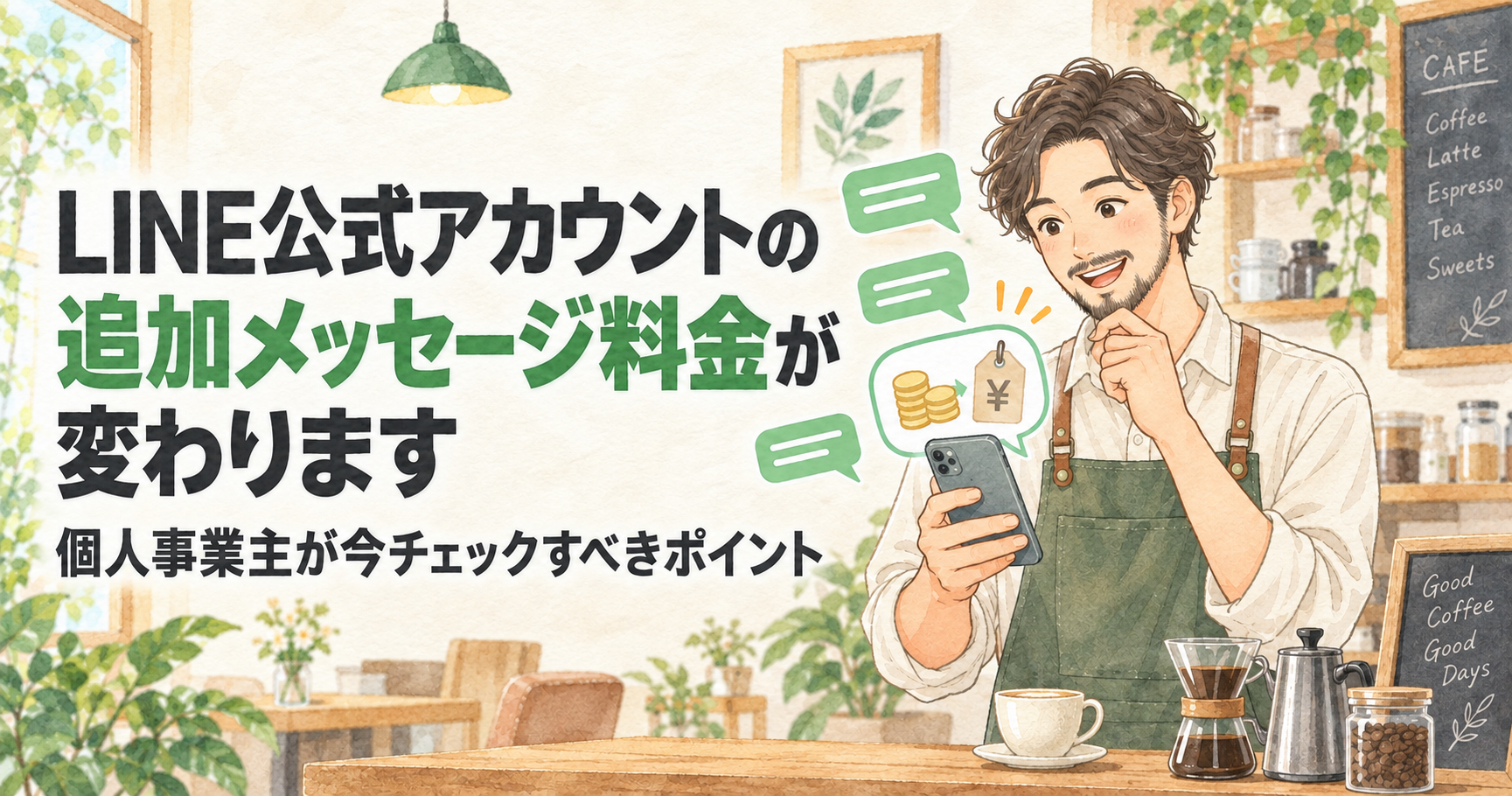 あなたが現在見ているのは LINE公式アカウントの追加メッセージ料金が変わります｜個人事業主が今チェックすべきポイント