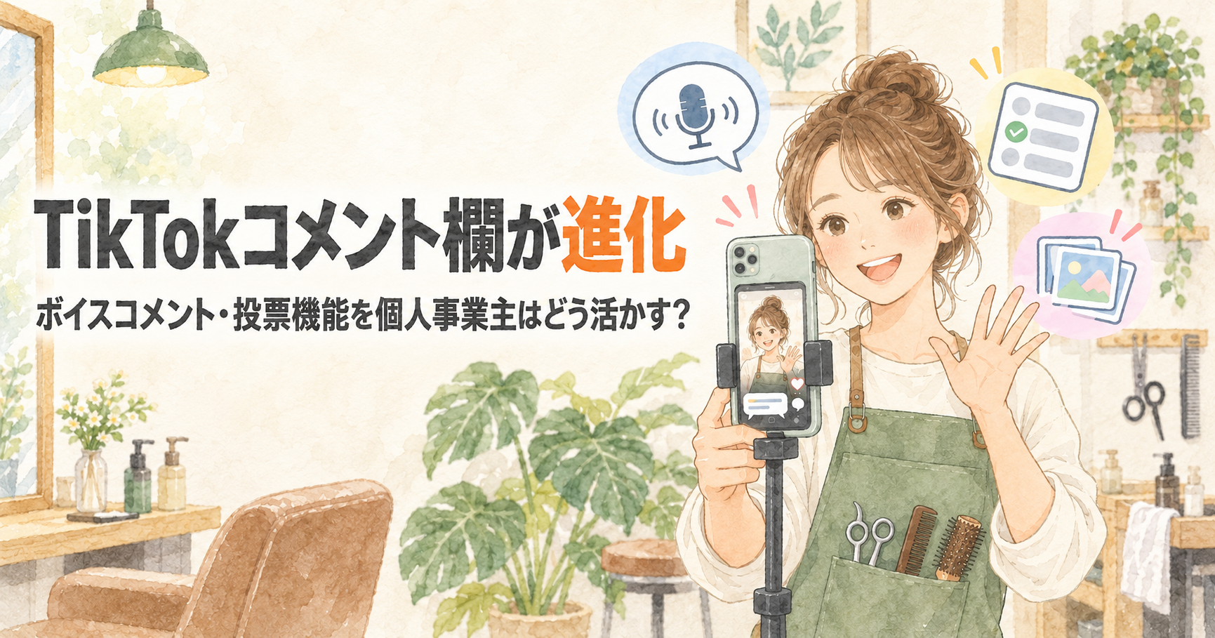 あなたが現在見ているのは TikTokのコメント欄が進化！ボイスコメント・投票機能を個人事業主はどう活かす？