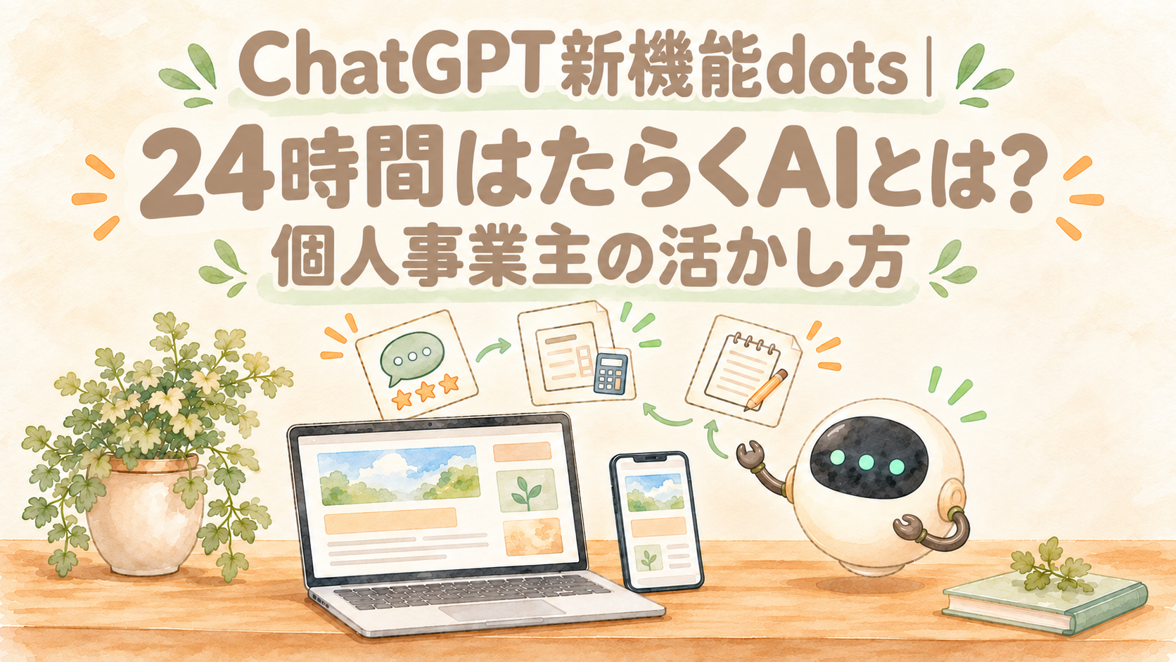 あなたが現在見ているのは ChatGPT新機能dots｜24時間はたらくAIとは？個人事業主の活かし方